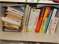 Contents of shelf, cook books, health books,