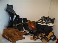 Contents of shelf, Ladies shoes, boots, tennis
