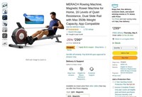 B9656  MERACH Rowing Machine, 16 Levels, App Compa