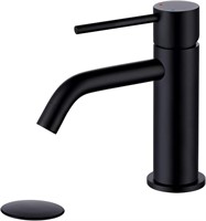 W385   Single hole sink faucet matte black