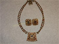Michael Golan necklace & clip earrings