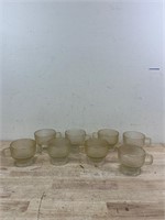 Vintage bark glass mugs x8