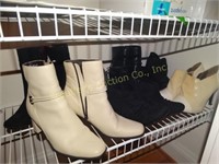 Contents of right side of shelf, Ladies boots,