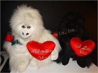 2 Stuffed Valentine Gorilla's 15"h