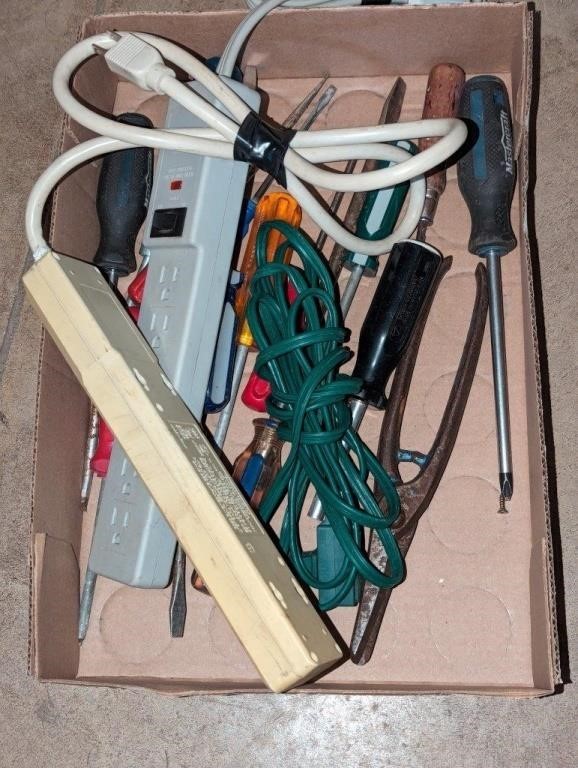 Power bars, extension cord, hand tools