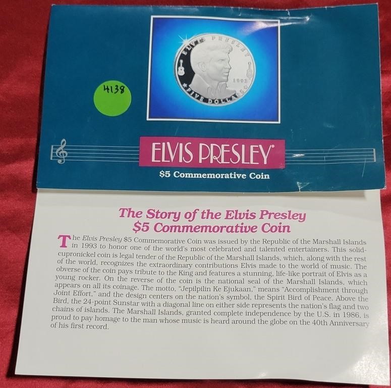 1993 ELVIS PRESLEY $4 COMMEMORATIVE COIN