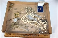 Lot of VTG costume jewelry,necklaces,pins,etc