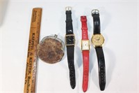 Three VTG watches and coin purse