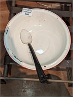 Vintage Enamel basin and spoon