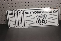 Lot of 5 Route 66 License Plates