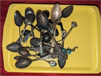 Sterling spoons on tray
