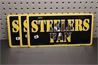 Lot of 3 Steelers Fan License Plates