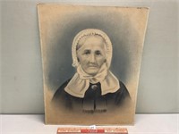 ANTIQUE PICTURE PAINTING WITH WRITING ON BACK