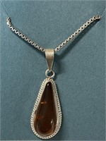STERLING BALTIC AMBER NECKLACE