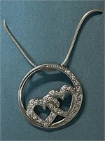 STERLING DOUBLE HEART NECKLACE