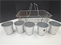 17" Metal Wire Mesh Basket  & Planter Pails