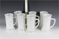 7 Federal Glass Co. Irodescent Fire King mugs