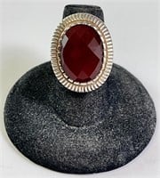 Sterling "Whitney Kelly" Faceted Carnelian Ring