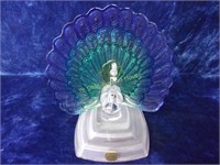 Lovely Cristal d'Arques Peacock Sculpture