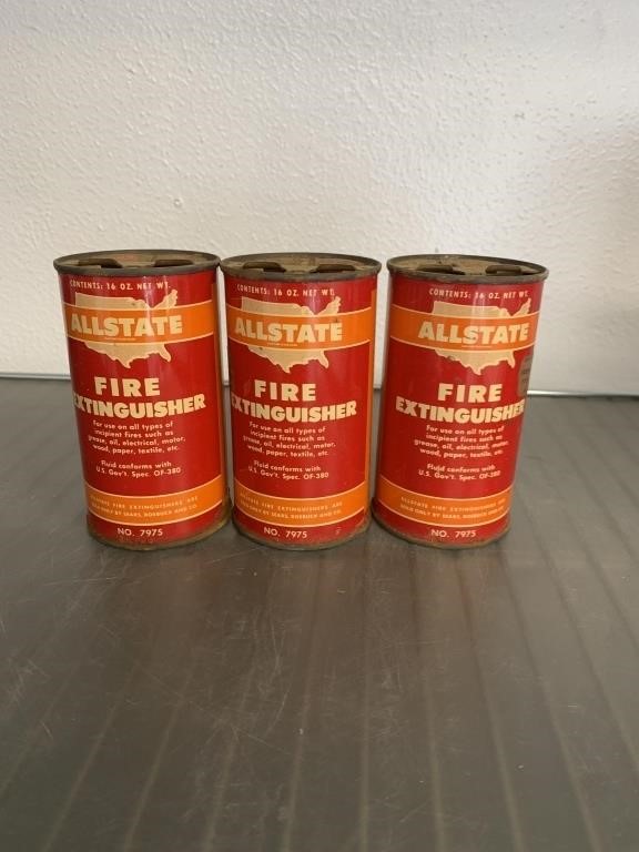 3 Allstate Frie Extinguishers  1 empty others full