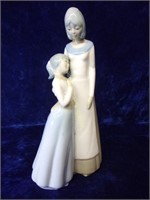 Porcelain Figurine of Mother and Daughter