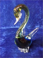 Mouth Blown Glass Swan Figurine