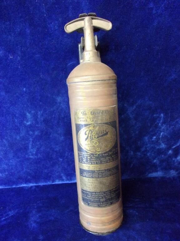 Antique Pyrene Brass Fire Extinguisher with