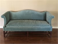 Green Velvet Camelback Sofa (excellent condition!)