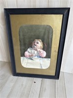 Framed Painting (baby eating)