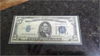 1934D SILVER CERTIFICATE 5 DOLLAR BILL