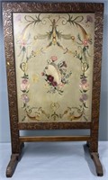 Victorian Fire Screen Oil Painting on Canvas