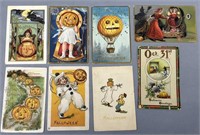 8 Antique Halloween Post Cards