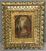 Eastern Orthodox Religious Icon & Gilt Frame