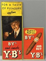 Y-B’s Cigar Advertising Paper Lithograph Signs
