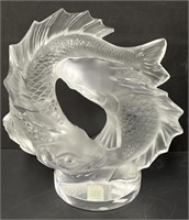 Lalique Art Glass Koi Fish Sculpture