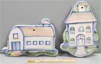 2 M.A. Hadley Stoneware Wall Plaques