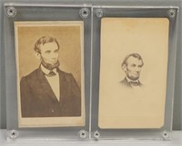 2 Abraham Lincoln Carte de Visite CDV Photos