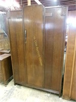 Tiger Oak Single Door Full Sized Wardrobe