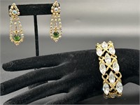 (2) Costume Jewelry Earrings & Bracelet