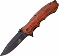 Elk Ridge Wood Handle Linerlock A/o Black Knife