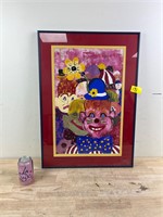 Framed clown art
