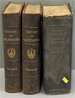 3 Antiquarian Books Lot Collection Baltimore MD