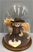 Ginny Doll & Horse; Glass Dome Show Stand