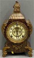 Antique Antonia Painted Iron Shelf Clock