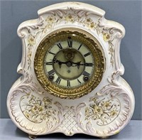 Antique Ansonia Clock & China Case