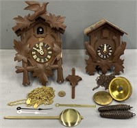 2 Black Forest Style Cuckoo Clocks