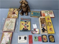 Plush Bear; Dexterity Games & Books Lot