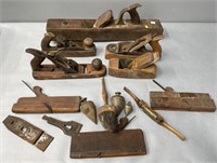Antique Wood Planes & Tools Carpenters Lot