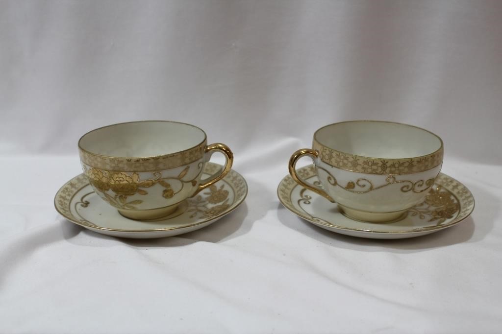Set of Two Vintage Japanese Cup and Saucer