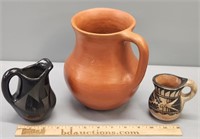 3 Native American Pottery Pitchers